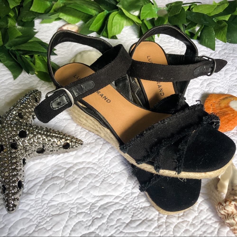 Lucky Brand Black Espadrille Wedges
